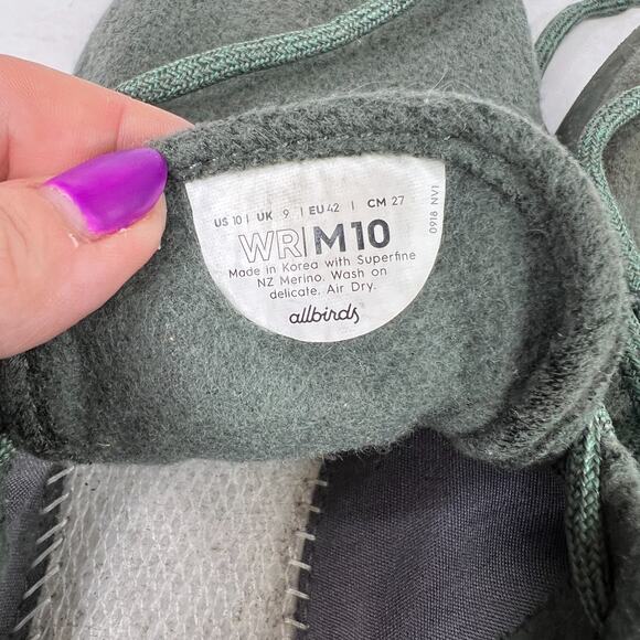 Allbirds WR Wool Runner Sneaker Running Shoes FLAW Hunter Green Mens 10 - Picture 9 of 9